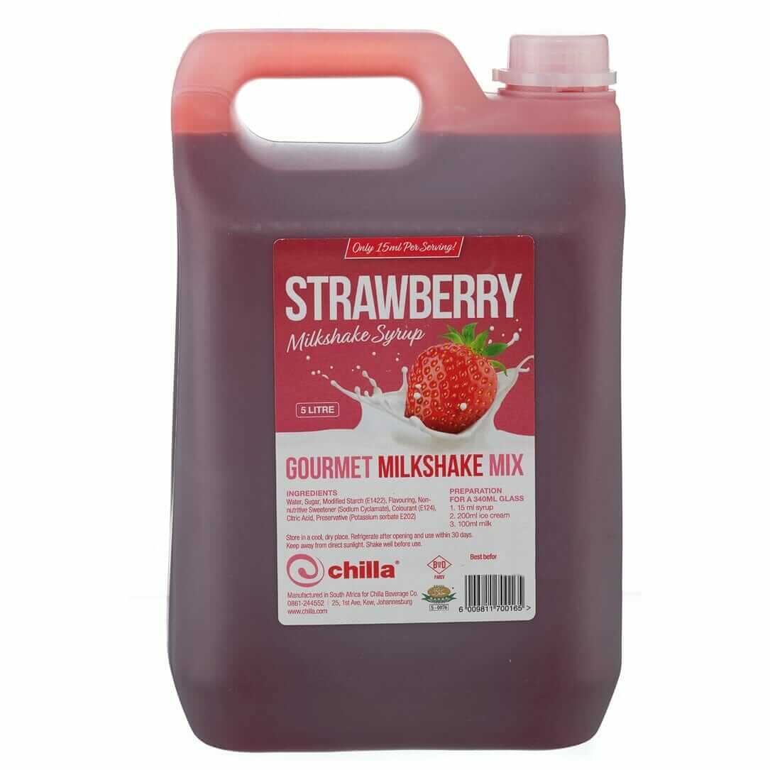 Chilla Strawberry Milk Shake Syrup 1lt Chilla Beverage Co