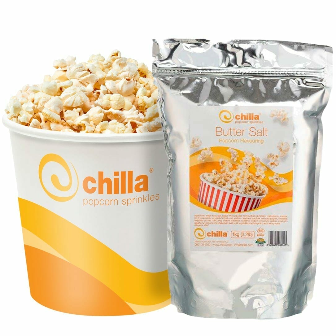 chilla popcorn sprinkles 1kg butter salt 1