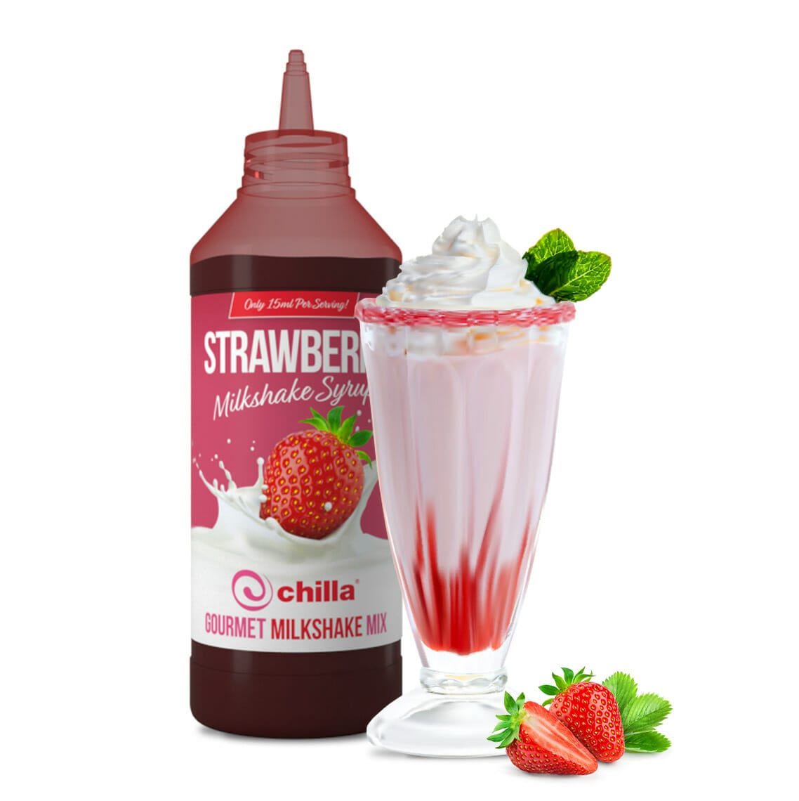 Chilla Strawberry Milk Shake Syrup 1lt